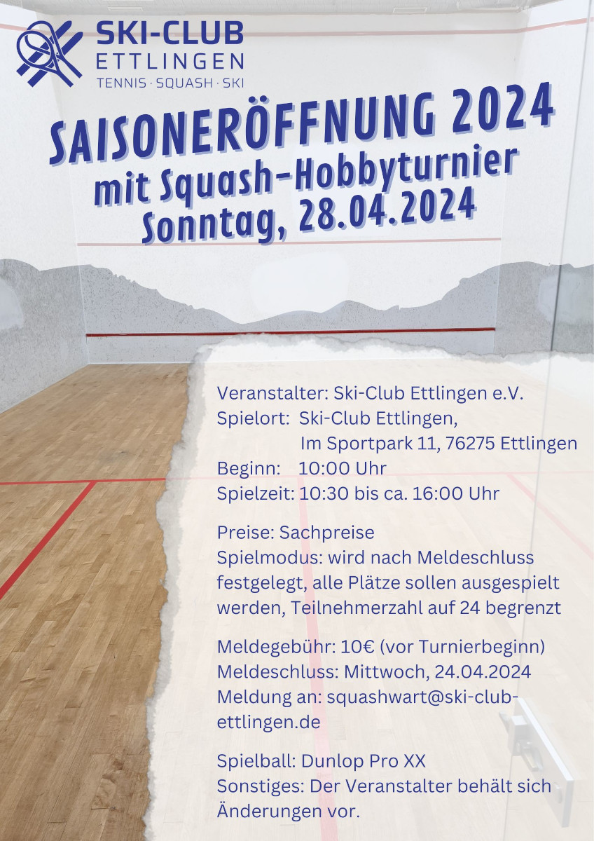 Read more about the article Squash-Hobbyturnier am So, 28.04.2024