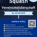 Ausschreibung zur Squash Vereinsmeisterschaft 2025